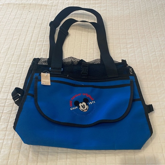 Walt Disney World Mickey Mouse saddle bag canvas tote cast members original blue - Picture 1 of 14